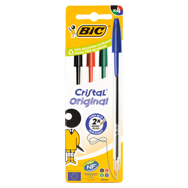 Bic Cristal Ball Pens Assorted 4’s