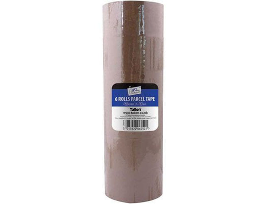 6 Rolls Parcel Tape - Just Stationery 48mm x 40meter Brown Packing